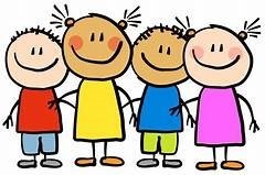 Children standing and smiling.