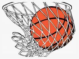 Basketball in basketball net.