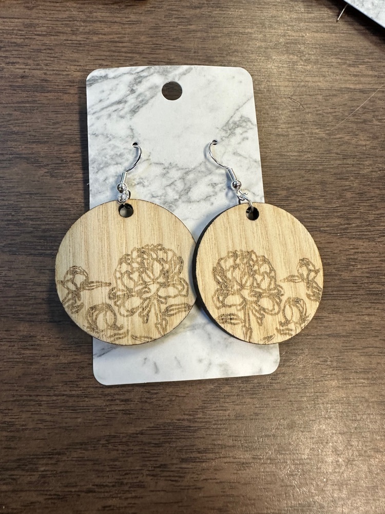 round wood earrings